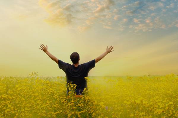 allergy-treatments Photo of a person spreading their arms high and wide in a meadow