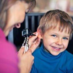 Boy has his ear examined