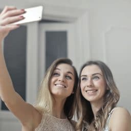Two women taking a selfie