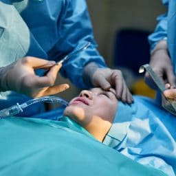 Plastic surgeons getting ready to operate.